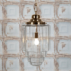Glasshouse Brass Clear Glass Hallway Pendant Light - SE Home