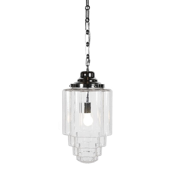 Glasshouse Nickel Clear Hallway Pendant Light - SE Home