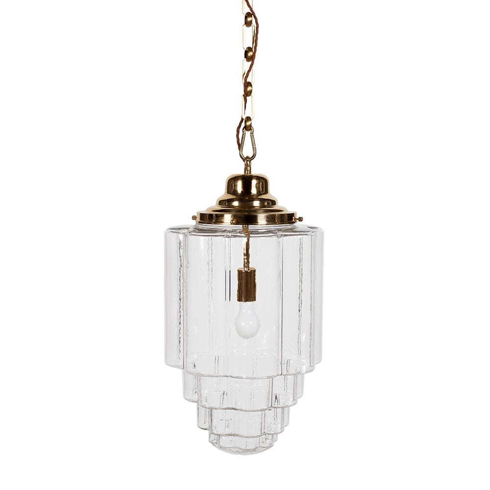 Glasshouse Brass Clear Glass Hallway Pendant Light - SE Home