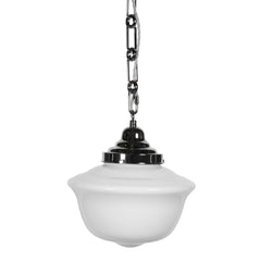 Frith Nickel Opaque Schoolhouse Stairwell Pendant Light - SE Home