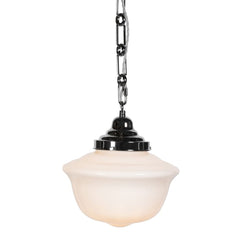 Frith Nickel Opaque Schoolhouse Stairwell Pendant Light - SE Home