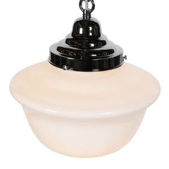 Frith Nickel Opaque Schoolhouse Stairwell Pendant Light - SE Home