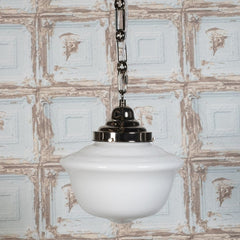 Frith Nickel Opaque Schoolhouse Stairwell Pendant Light - SE Home