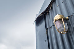 Hopkin Polished Brass IP66 Prismatic Glass Light - The Outdoor & Bathroom Collection - SE Home