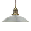 French Grey Small Trinity Metal Painted Pendant Light - Antique Brass Lamp Holder & Ceiling Rose - SE Home