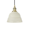 Clay White Lincoln Painted Pendant Light - Antique Brass Lamp Holder & Ceiling Rose - SE Home