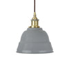 French Grey Lincoln Painted Pendant Light - Antique Brass Lamp Holder & Ceiling Rose - SE Home