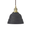 Slate Grey Lincoln Painted Pendant Light - Antique Brass Lamp Holder & Ceiling Rose - SE Home