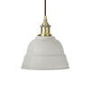 Pale Grey Lincoln Painted Pendant Light - Antique Brass Lamp Holder & Ceiling Rose - SE Home