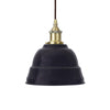 Navy Blue Lincoln Painted Pendant Light - Antique Brass Lamp Holder & Ceiling Rose - SE Home