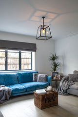 Geo Trapeze Metal and Glass Lantern Pendant Light - SE Home