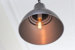 Compton Blackened Chrome Caged Bell Hallway Pendant Light - SE Home