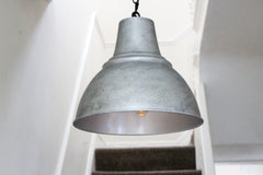 Compton Blackened Chrome Caged Bell Hallway Pendant Light - SE Home