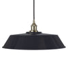 Navy Blue Large Chancery Painted Pendant Light - Brushed Chrome Lamp Holder & Ceiling Rose - SE Home