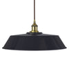 Navy Blue Large Chancery Painted Pendant Light - Matt Antique Brass Lamp Holder & Ceiling Rose - SE Home