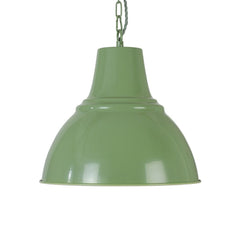 Compton Chalk Green Industrial Bell Pendant Light - SE Home
