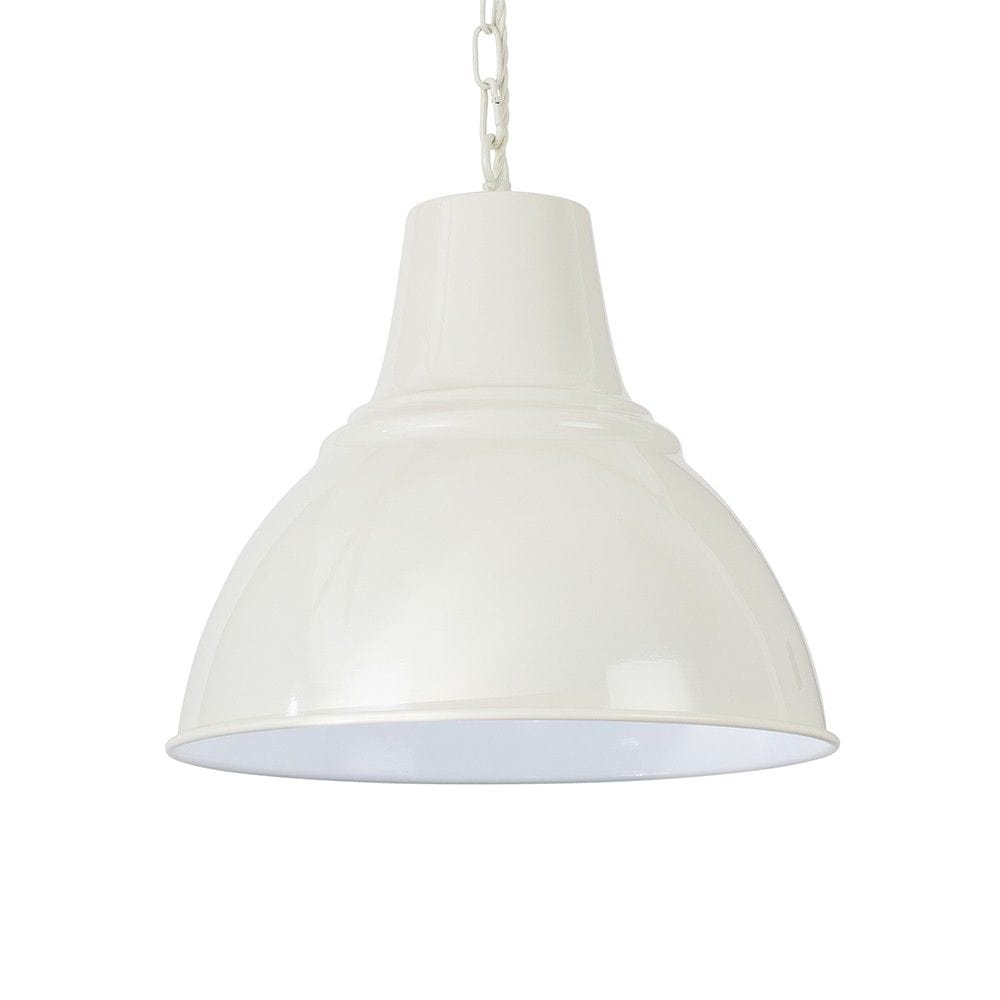 Compton Clay White Industrial Bell Pendant Light - SE Home