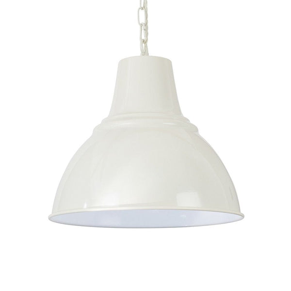 Compton Clay White Industrial Bell Pendant Light - SE Home