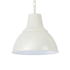 Compton Clay White Industrial Bell Pendant Light - SE Home