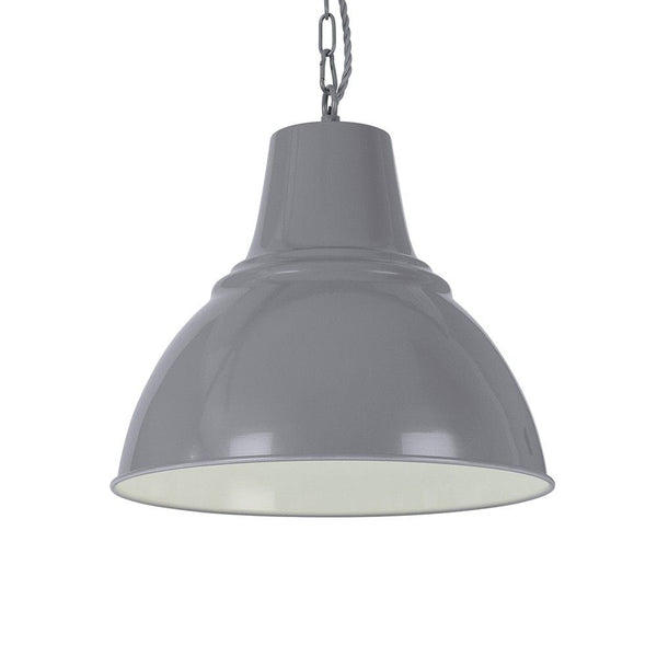 Compton French Grey Industrial Bell Pendant Light - SE Home