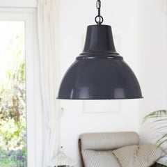 Compton Leaden Grey Industrial Bell Pendant Light - SE Home