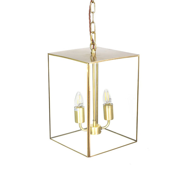 Langdon Lantern Pendant Small Brass - SE Home