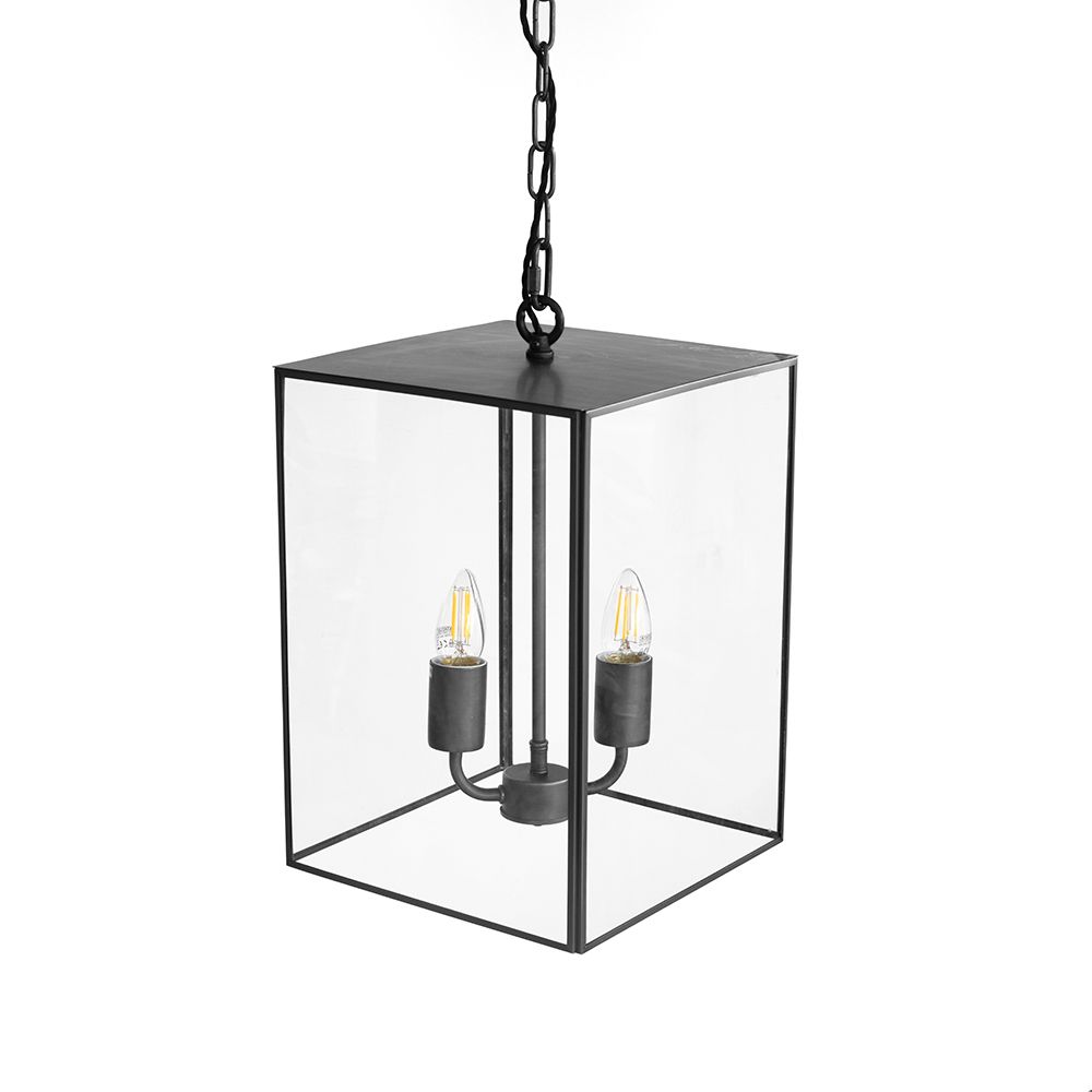Langdon Lantern Pendant Small Matt Black - SE Home