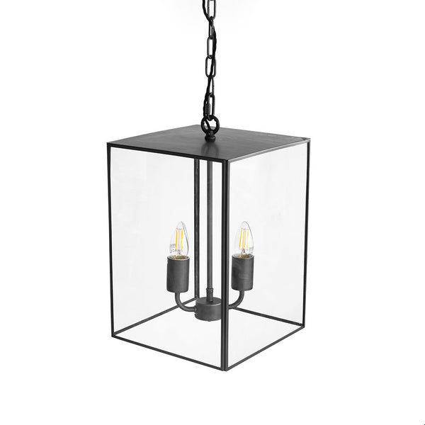 Langdon Lantern Pendant Small Matt Black - SE Home