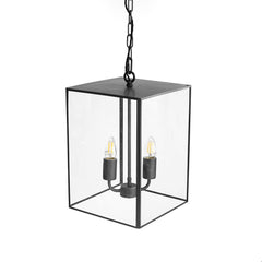 Langdon Lantern Pendant Small Matt Black - SE Home