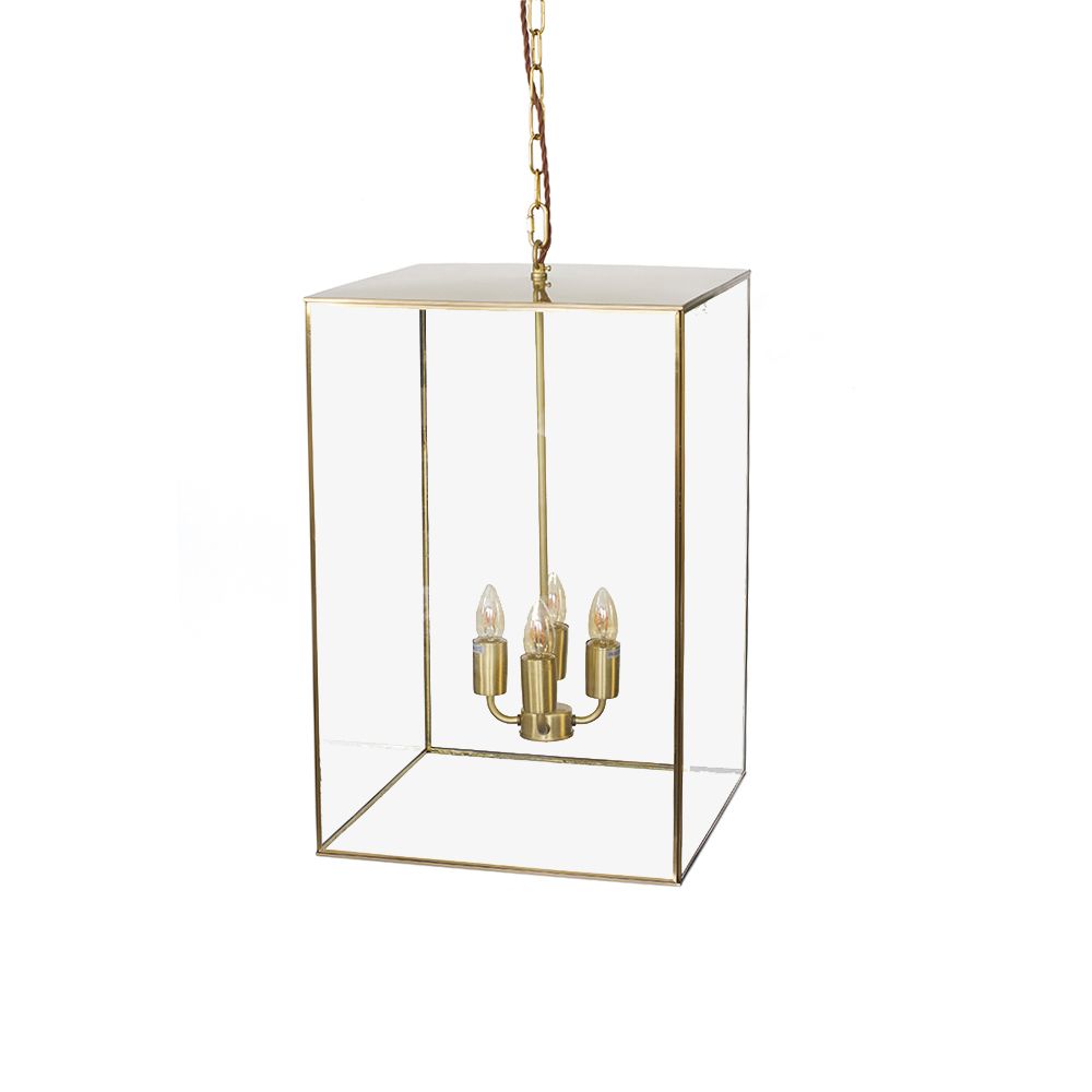 Langdon Lantern Pendant Large Brass - SE Home