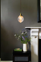 The Hollen Acorn Polished Brass Prismatic Glass Style Pendant Light