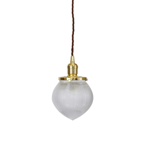 The Hollen Acorn Polished Brass Prismatic Glass Style Pendant Light