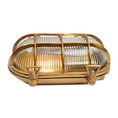 Flaxman Lacquered Brass IP66 Bulkhead Outdoor & Bathroom Wall Light - SE Home