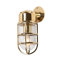 Kemp IP66 Rated Polished Brass Wall Light - The Outdoor & Bathroom Collection - SE Home