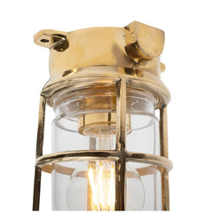 Kemp Polished Brass Grid IP66 Ceiling Light - The Outdoor & Bathroom Collection - SE Home