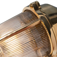 Hopkin Polished Brass IP66 Prismatic Glass Light - The Outdoor & Bathroom Collection - SE Home