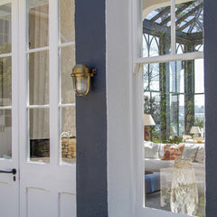 Hopkin Polished Brass IP66 Prismatic Glass Light - The Outdoor & Bathroom Collection - SE Home