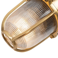 Hopkin Lacquered Brass IP66 Prismatic Glass Light - The Outdoor & Bathroom Collection - SE Home