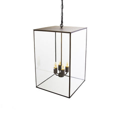 Langdon Lantern Pendant Light Large Blackened Brass - SE Home