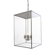 Langdon Lantern Pendant Light Large Blackened Brass - SE Home