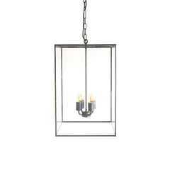 Langdon Lantern Pendant Light Large Blackened Brass - SE Home