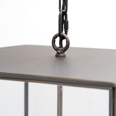 Langdon Lantern Pendant Light Large Blackened Brass - SE Home