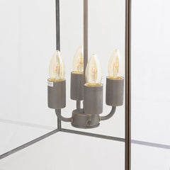 Langdon Lantern Pendant Light Large Blackened Brass - SE Home