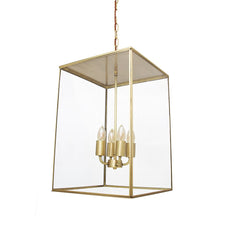 Langdon Lantern Pendant Light Medium Brass - SE Home