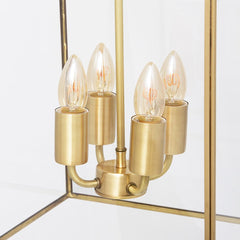 Langdon Lantern Pendant Light Medium Brass - SE Home