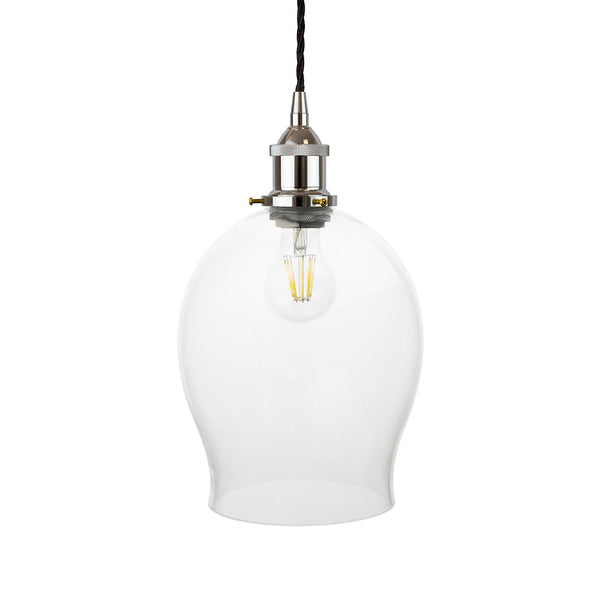 Marlowe Clear Glass Pendant Light - Nickel - SE Home