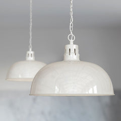 Berwick Rustic Dome Pendant Light Clay White Cream - SE Home