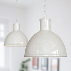 Wardour Industrial Bay Pendant Light Clay White Cream - SE Home