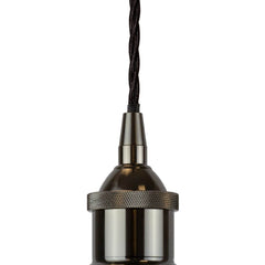 Duck Egg Blue Small Trinity Metal Painted Pendant Light - Black Nickel Lamp Holder & Ceiling Rose - SE Home