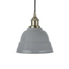 French Grey Lincoln Painted Pendant Light - Brushed Chrome Lamp Holder & Ceiling Rose - SE Home